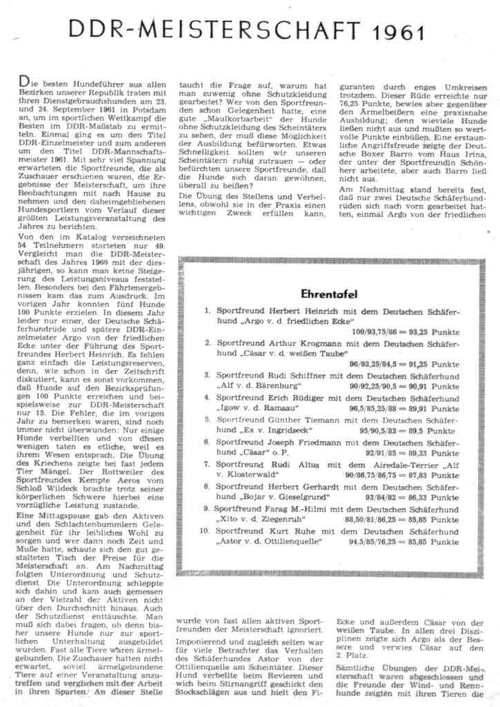 DDR Meisterschaft 1961